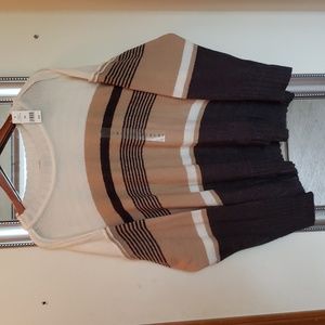 NWT. Dip Brand Nordic Sweater. Gray/Tan/Cream. 2X.